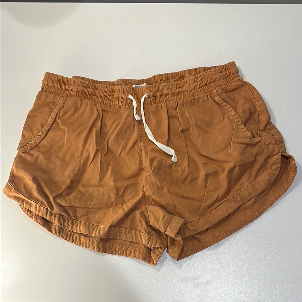 Billabong Tan Athletic Shorts with Elastic Waistband